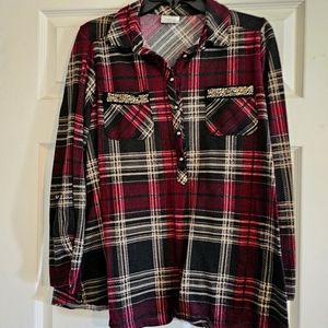 Red Plaid Blouse